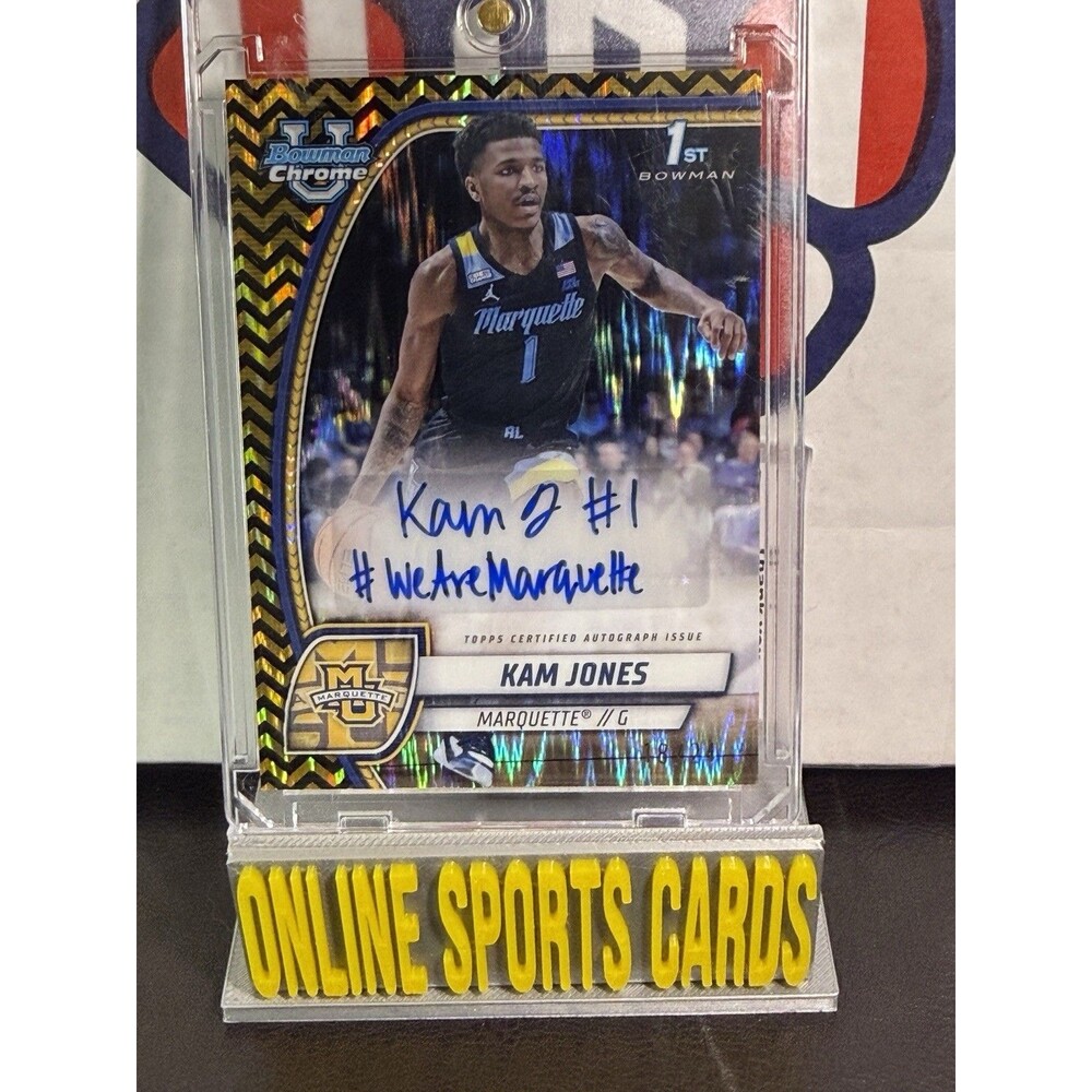2024-25 Bowman Chrome U Kam Jones Black/Gold Stealth Auto /24 - INSCRIBED!